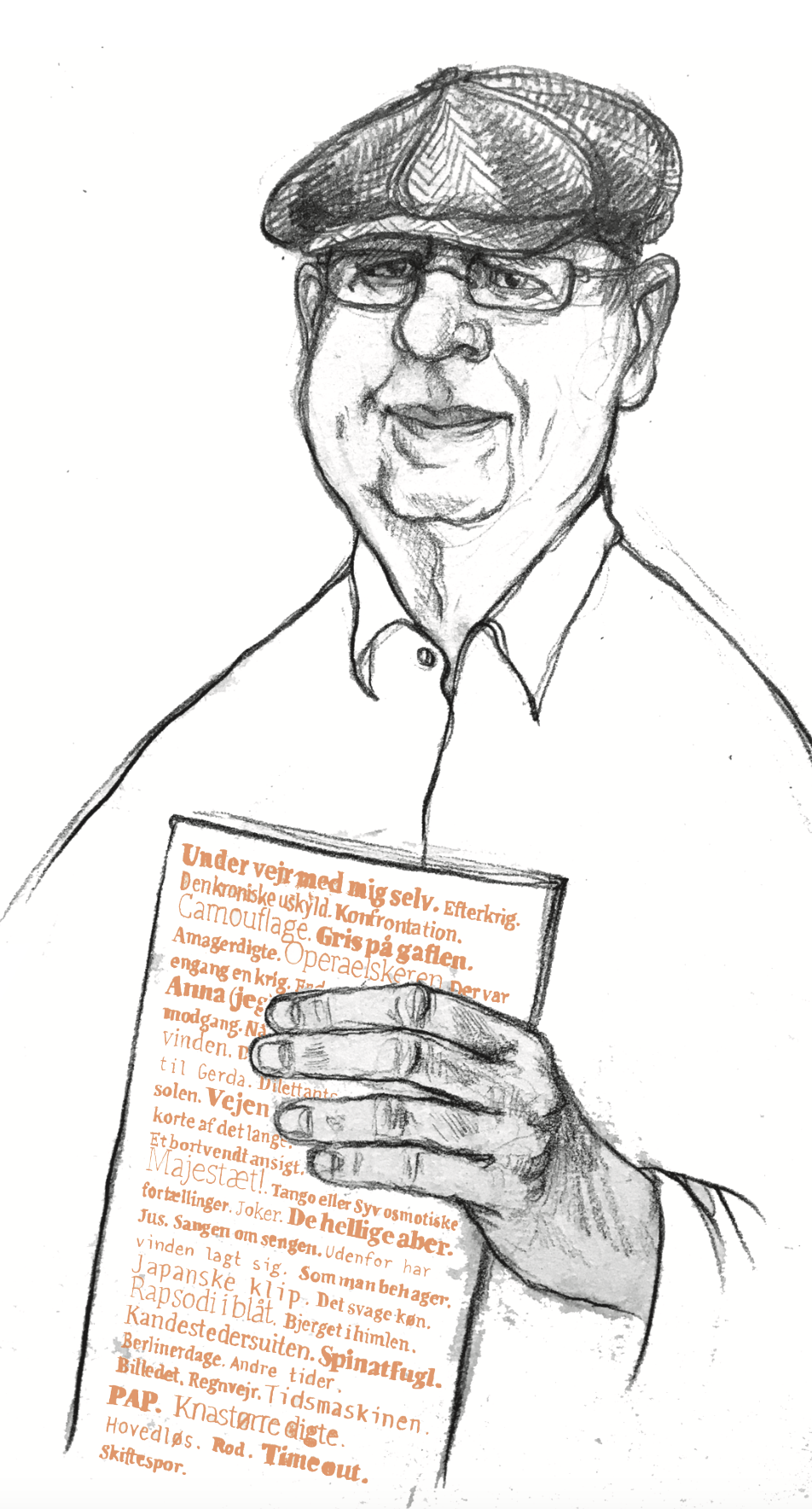 Klaus Rifbjerg, blyant og akvarel