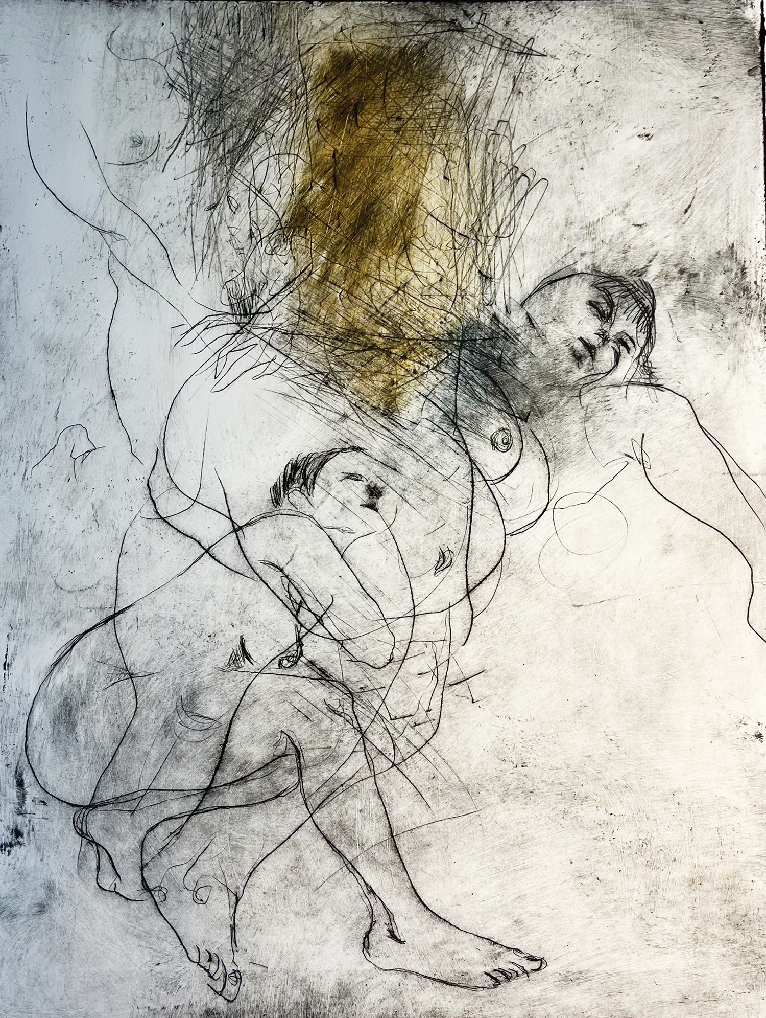 Infiltration, koldnål på akrylplade, trykt på Hahnemühle 220 g, 25 x 35 cm