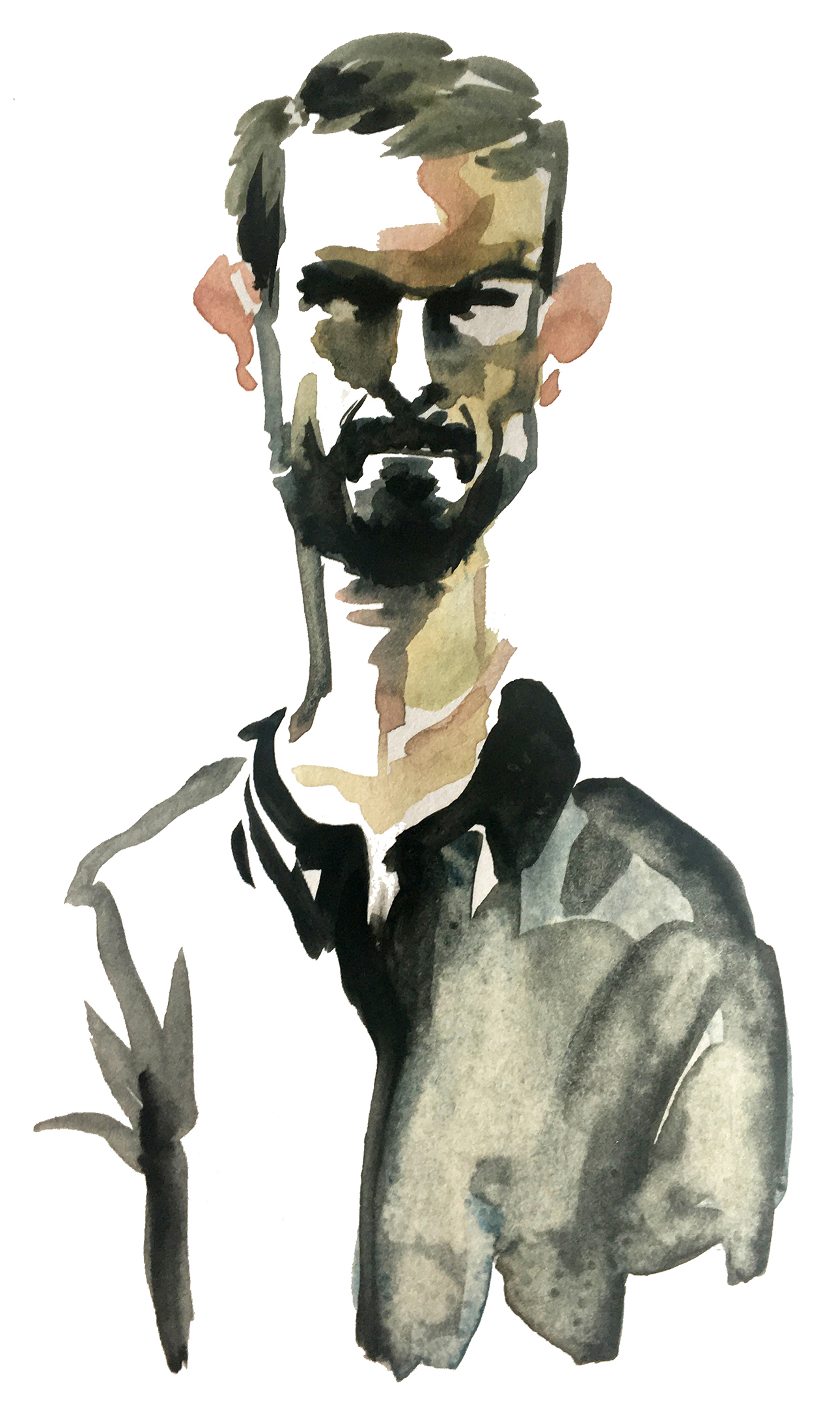 Akvarelillustration af Svend Brinkmann